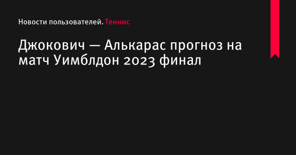 Джокович — Алькарас прогноз на матч Уимблдон 2023 по теннису 16 июля 2023 года, коэффициенты